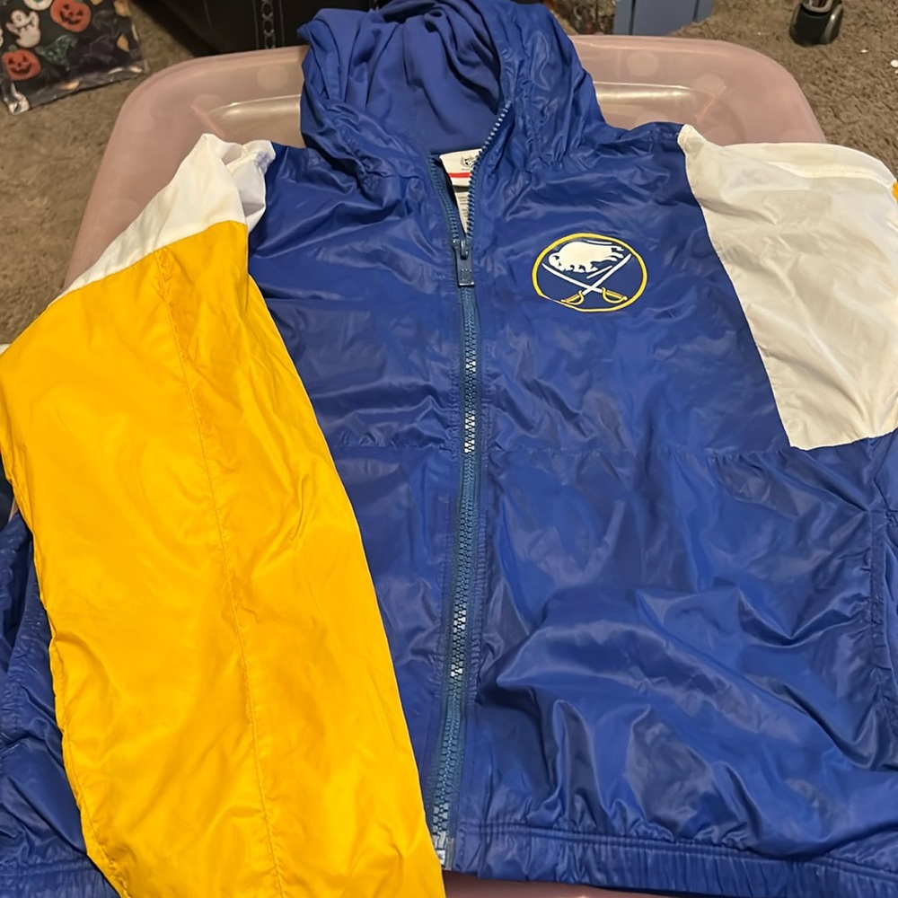 NHL Boys Buffalo Sabres Tricolor Wind Breaker Youth Small